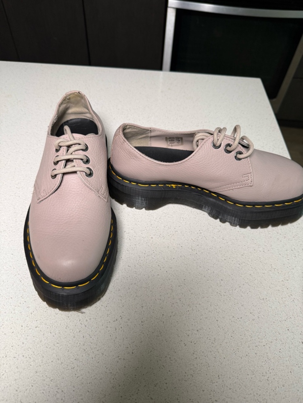 Dr. Martens Women's 1461 Quad ll Oxford Platform Shoes Vintage Taupe